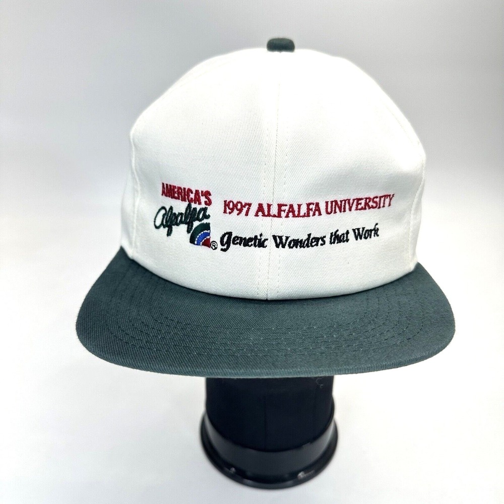 K-Products Americas Alfalfa University 1997 Hat Off White Snapback Embroidered